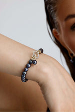 Halka Kilitli Siyah Doğal İnci Bileklik | İnci Bileklik | Birinci1926