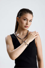 Halka Kilitli Siyah Doğal İnci Kolye | İnci Kolye | Birinci1926