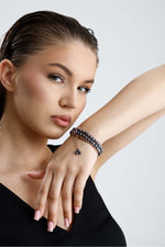 Çift Sıra Doğal Siyah İnci Kelepçe Bileklik | İnci Bilezik | Birinci1926