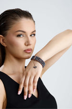 Üç Sıra Doğal Siyah İnci Kelepçe Bileklik | İnci Bilezik | Birinci1926