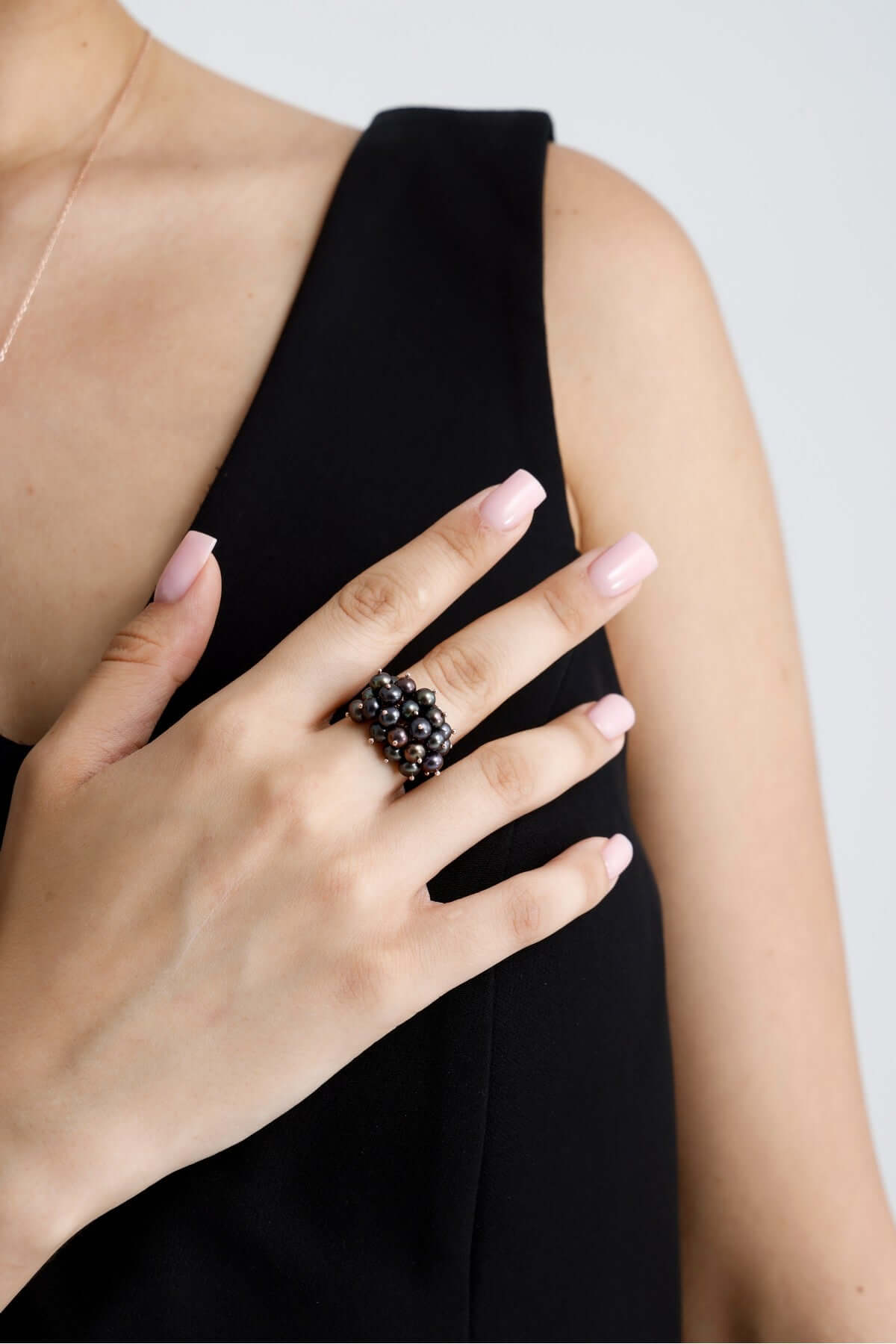 Üzüm Salkımı Doğal İnci Küpe Kolye Yüzük Üçlü Set | | Birinci1926