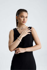 Papatya Zirkon Taşlı Doğal İnci Kolye | | Birinci1926