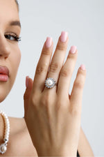 Papatya Taşlı Doğal İnci Yüzük | | Birinci1926