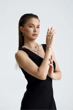 Baget Taşlı Doğal İnci Küpe Kolye Bileklik Yüzük Dörtlü Set | | Birinci1926