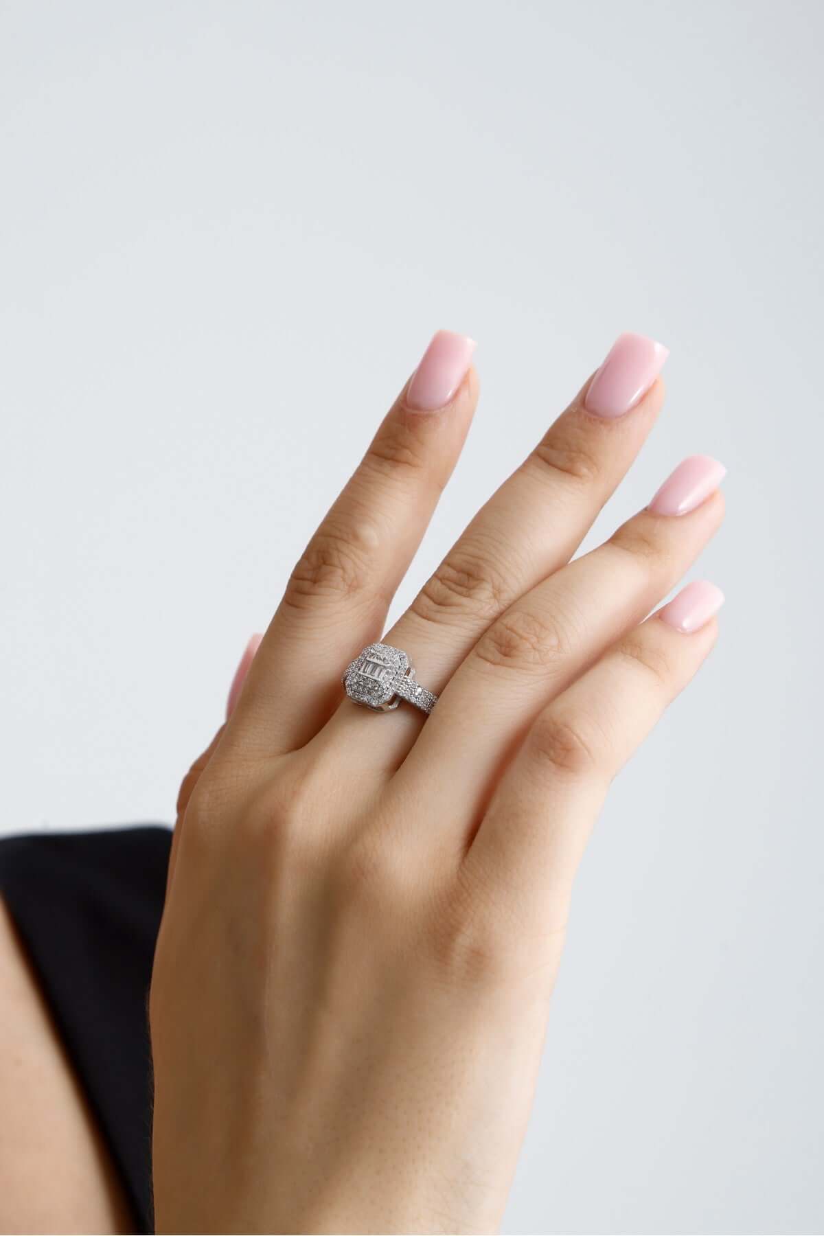 Baget Taşlı Doğal İnci Küpe Kolye Bileklik Yüzük Dörtlü Set | | Birinci1926