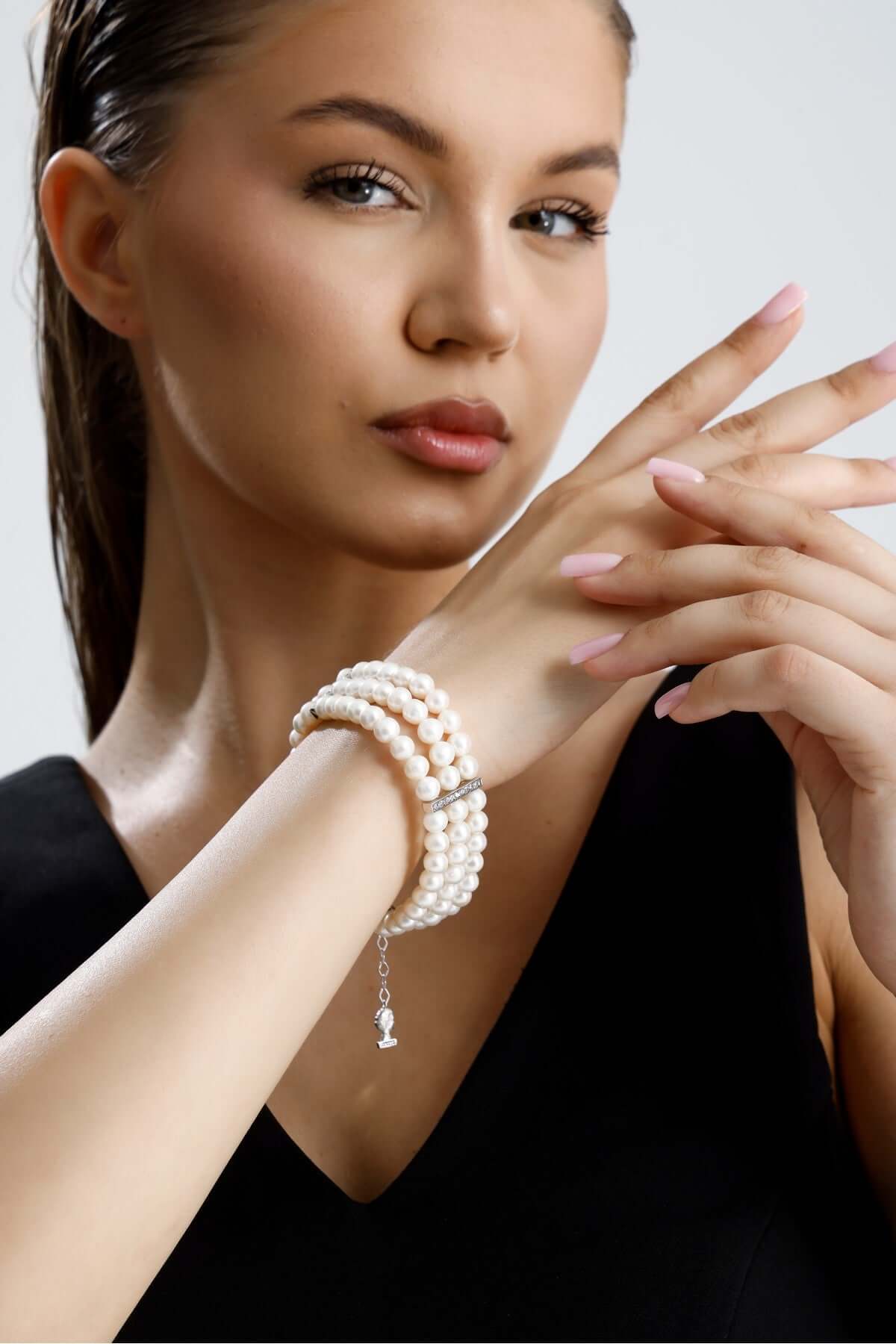 Choker Zirkon Taşlı Doğal İnci Bileklik | | Birinci1926