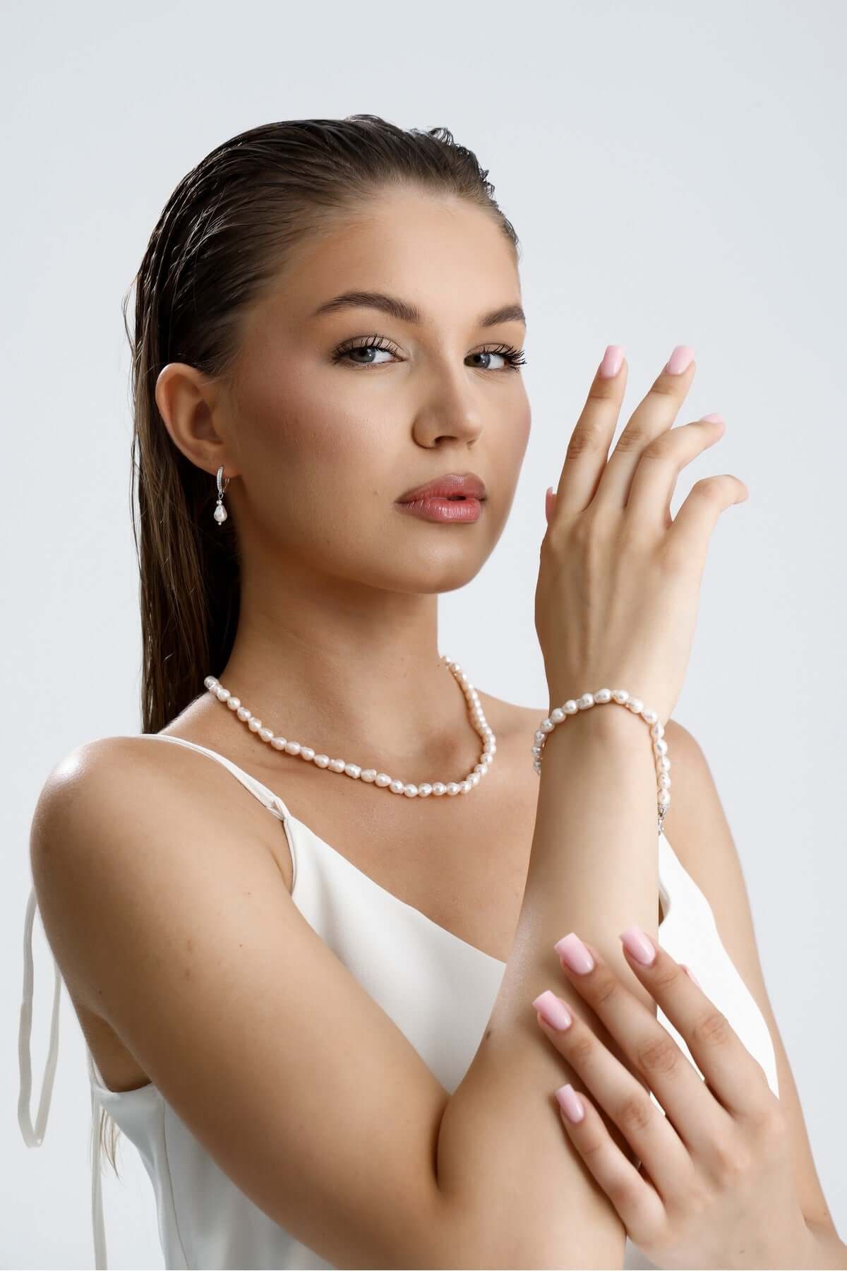 Sıralı Damla Doğal İnci Kolye | İnci Kolye | Birinci1926