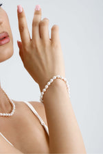 Sıralı Damla Doğal İnci Kolye Bileklik Küpe Üçlü Set | İnci Set | Birinci1926