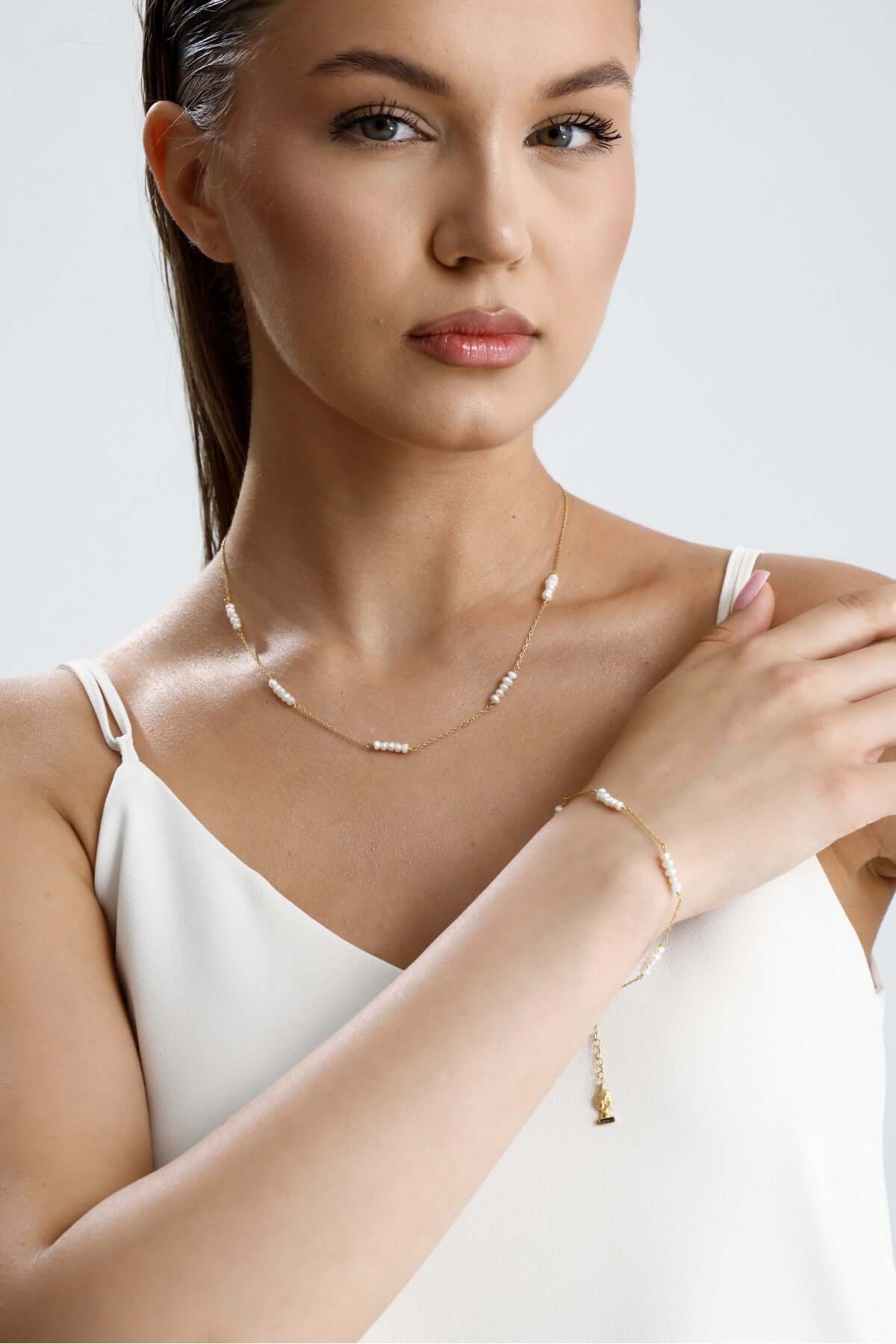 Zincirli Çıtır Doğal İncili Bileklik | İnci Bileklik | Birinci1926