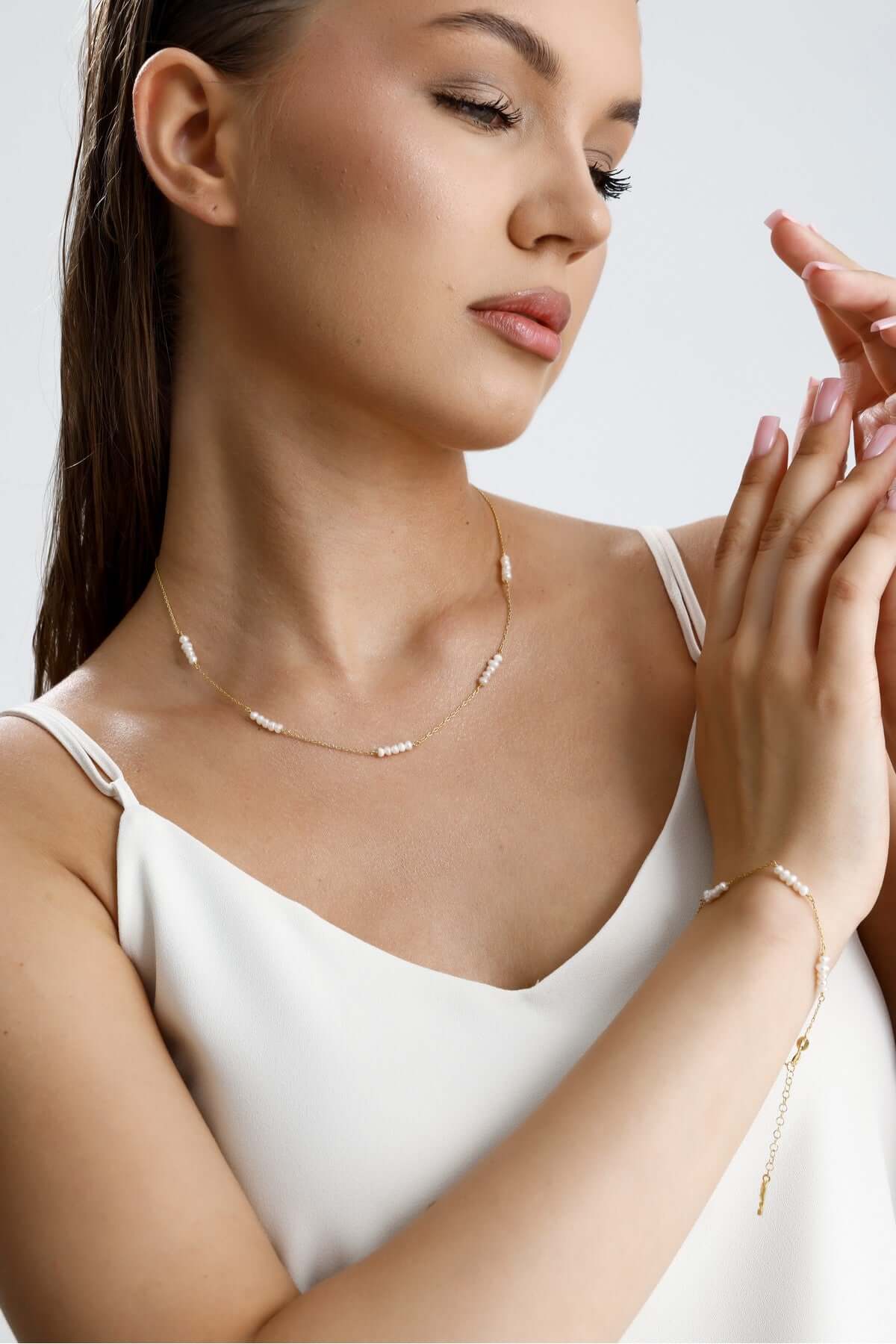 Zincirli Çıtır Doğal İncili Bileklik | İnci Bileklik | Birinci1926