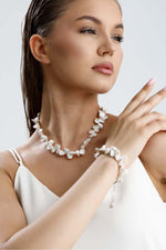 Taş Barok Doğal İnci Kolye Bileklik İkili Set | İnci Set | Birinci1926