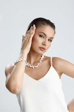 Taş Barok Doğal İnci Kolye Bileklik İkili Set | İnci Set | Birinci1926