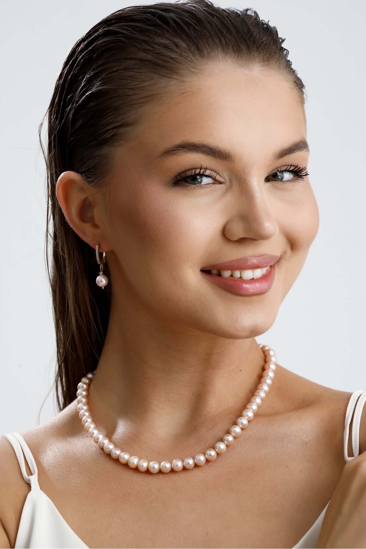 Pudra Pembe Doğal İnci Kolye | İnci Kolye | Birinci1926