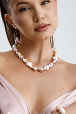 Multicolor Doğal Barok İnci Kolye Bileklik Küpe Üçlü Set | İnci Set | Birinci1926