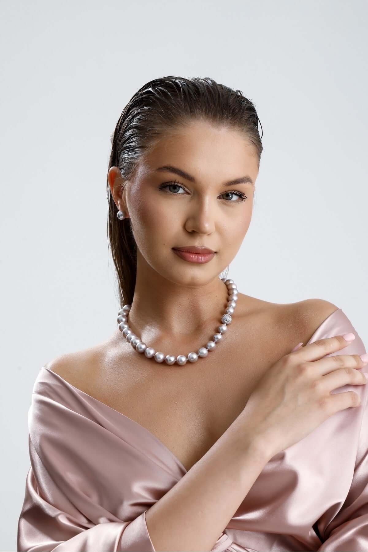 Süzme Gri Doğal İnci Kolye | | Birinci1926