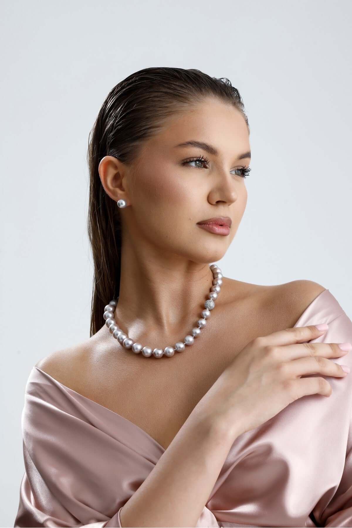 Süzme Gri Doğal İnci Kolye | | Birinci1926