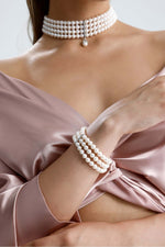 Choker Zirkon Taşlı Doğal İnci Kolye Bileklik İkili Set | | Birinci1926