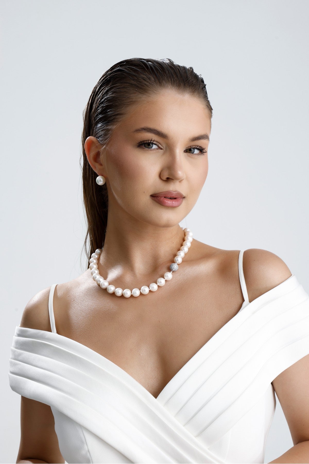 Süzme Beyaz Doğal İnci Kolye