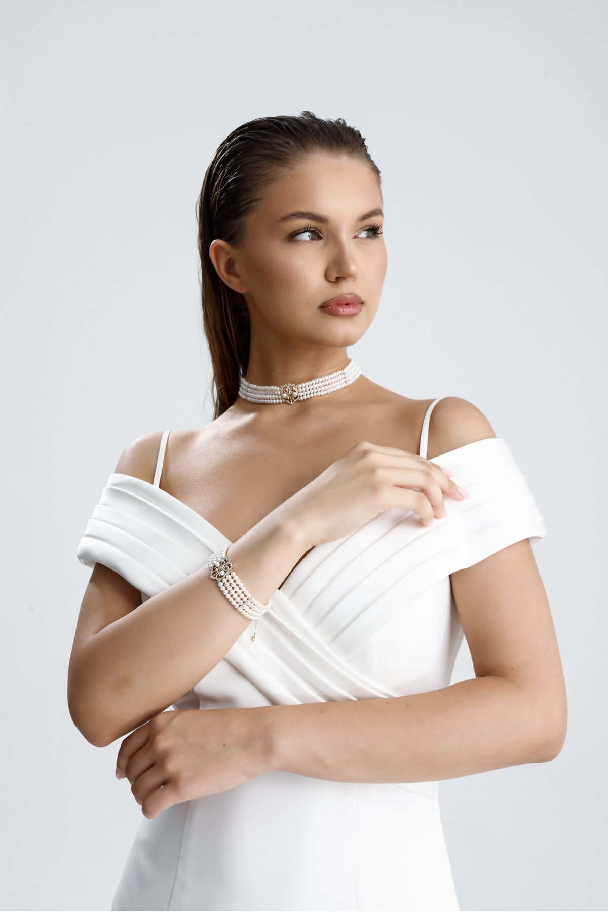 Lale Motif Dört Sıralı Doğal İnci Kolye | İnci Kolye | Birinci1926