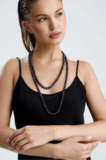 Siyah Doğal İnci Uzun Kolye | | Birinci1926