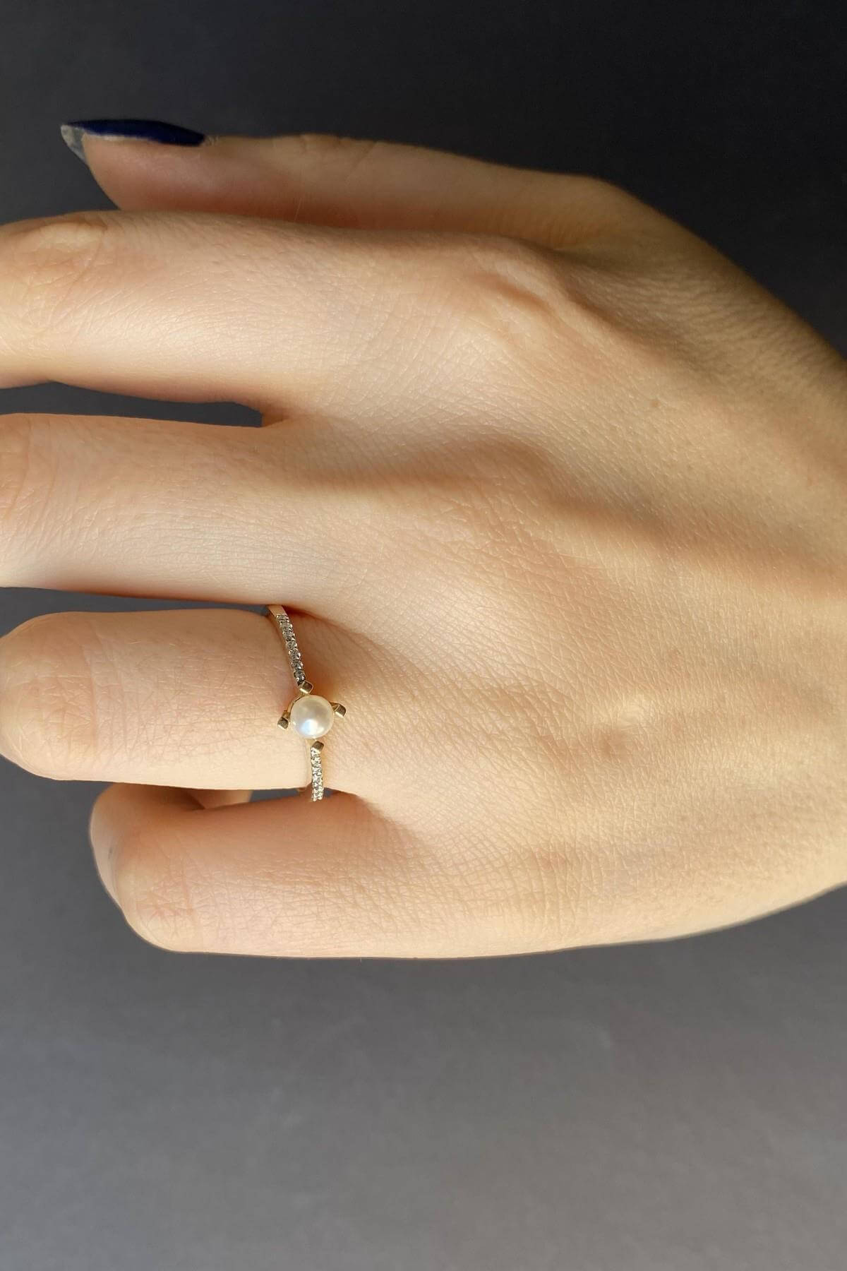 0,20 Karat Doğal İnci Pırlanta Yüzük | | Birinci1926