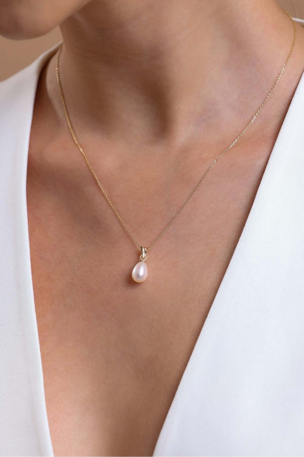 Damla Doğal İnci Kolye Küpe İkili Set | | Birinci1926