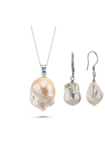 Barok Doğal İnci Küpe Kolye İkili Set | | Birinci1926