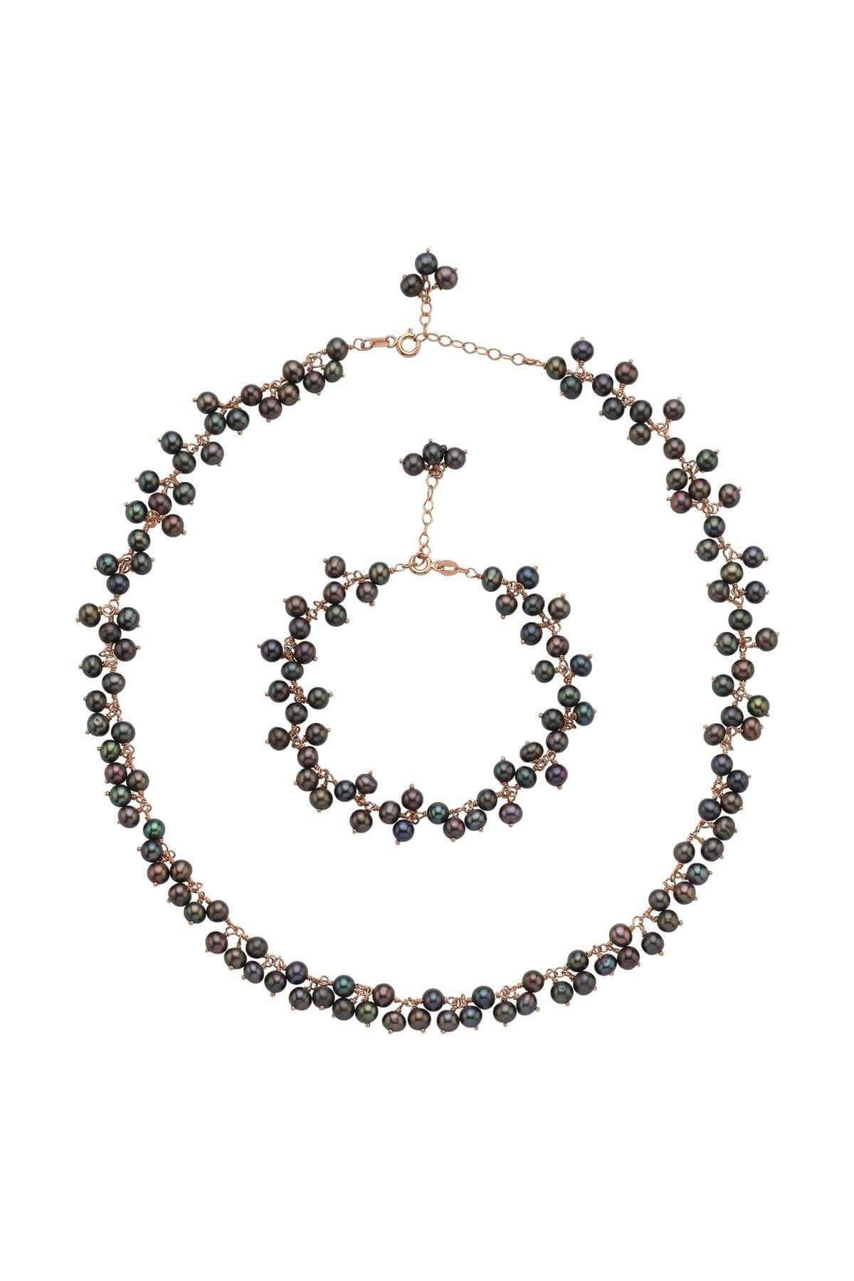 Sallantılı Doğal İnci Kolye Bileklik İkili Set | | Birinci1926