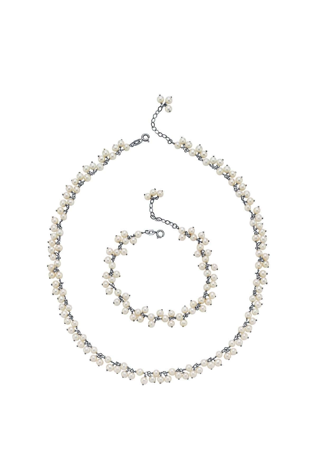 Sallantılı Doğal İnci Kolye Bileklik İkili Set | | Birinci1926