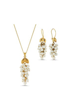 Üzüm Salkımı Doğal İnci Küpe Kolye İkili Set | | Birinci1926