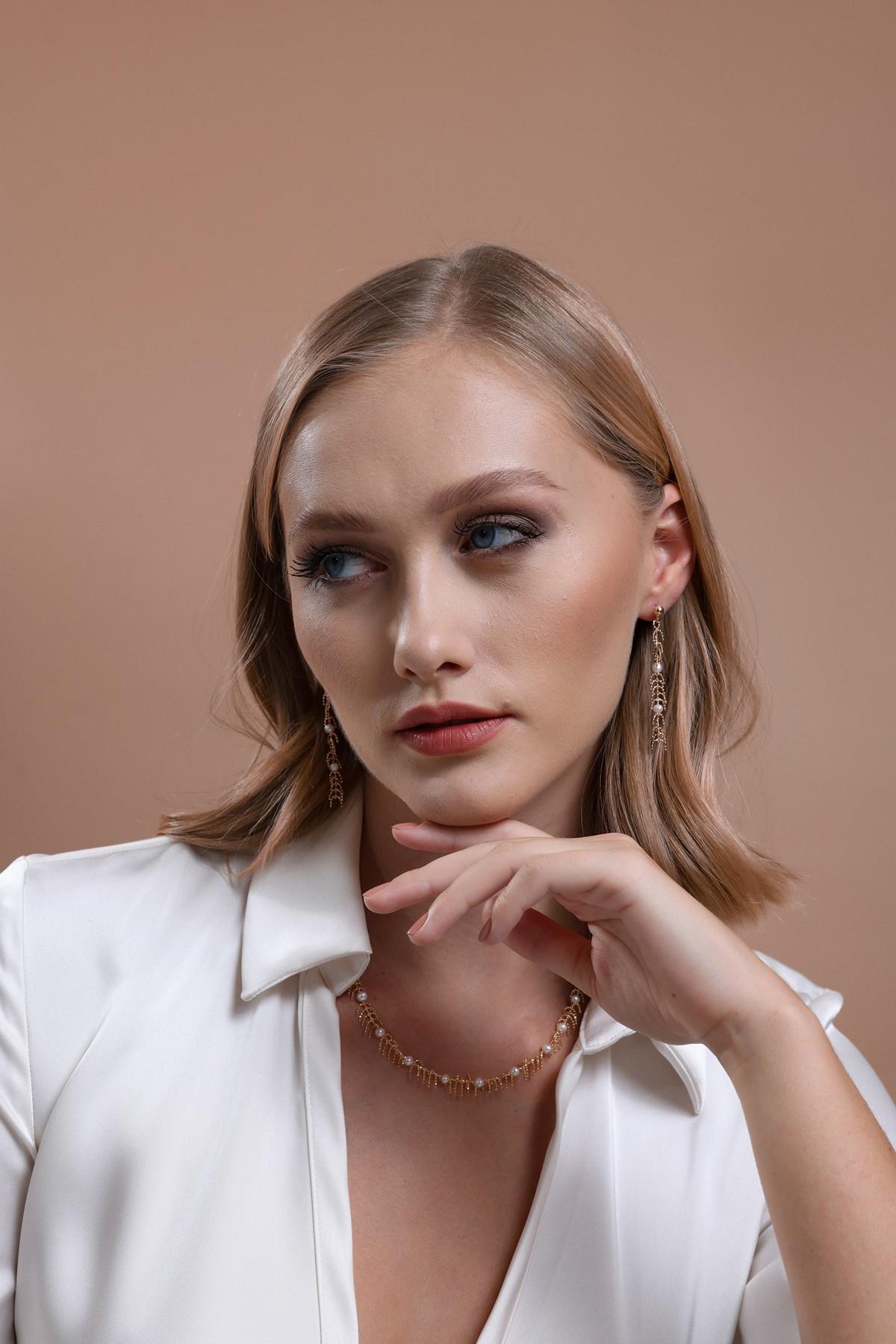 Kılçık Model Doğal İncili Kolye