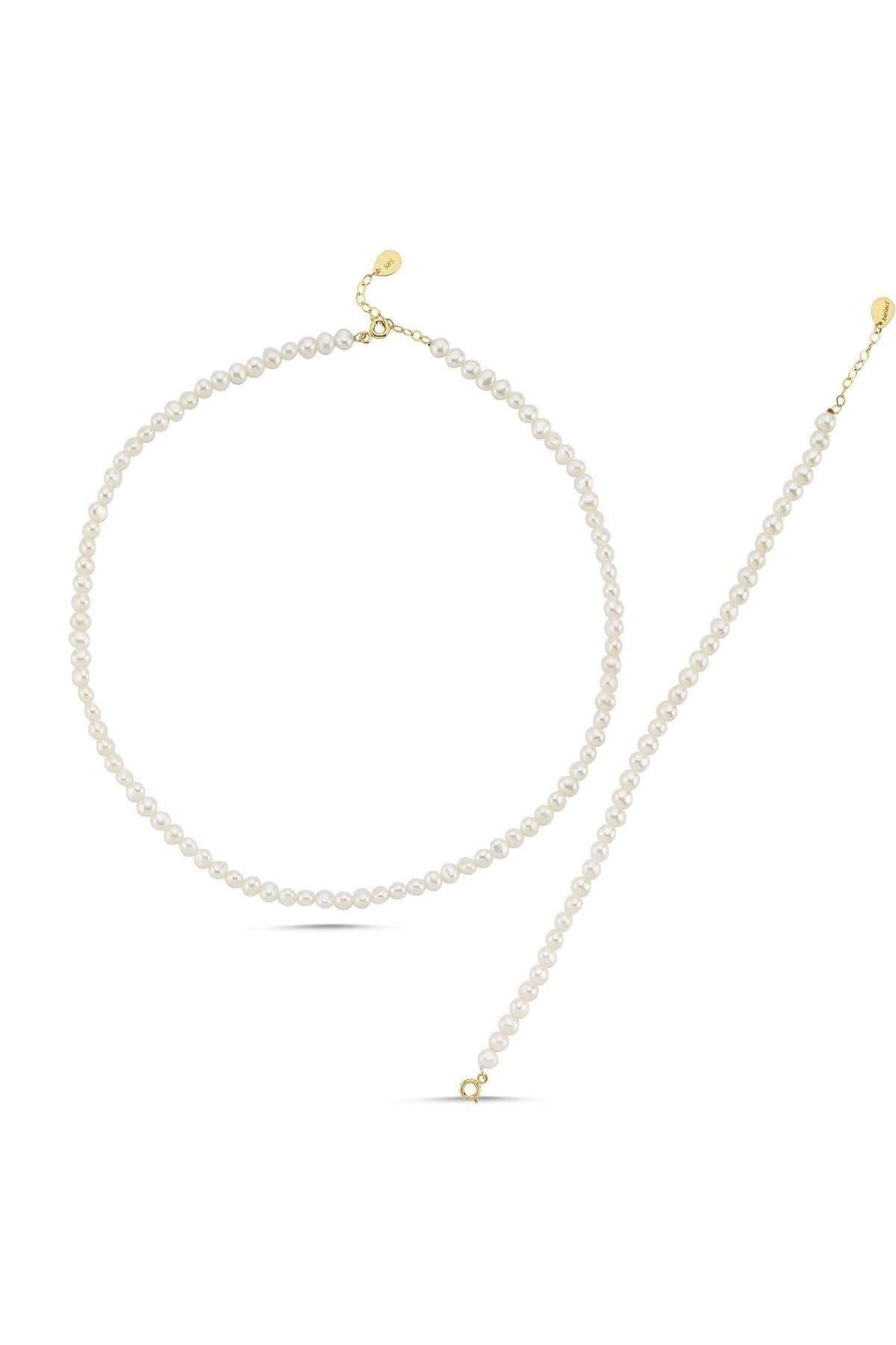 Sıralı İnci Kolye Bileklik İkili Set | | Birinci1926