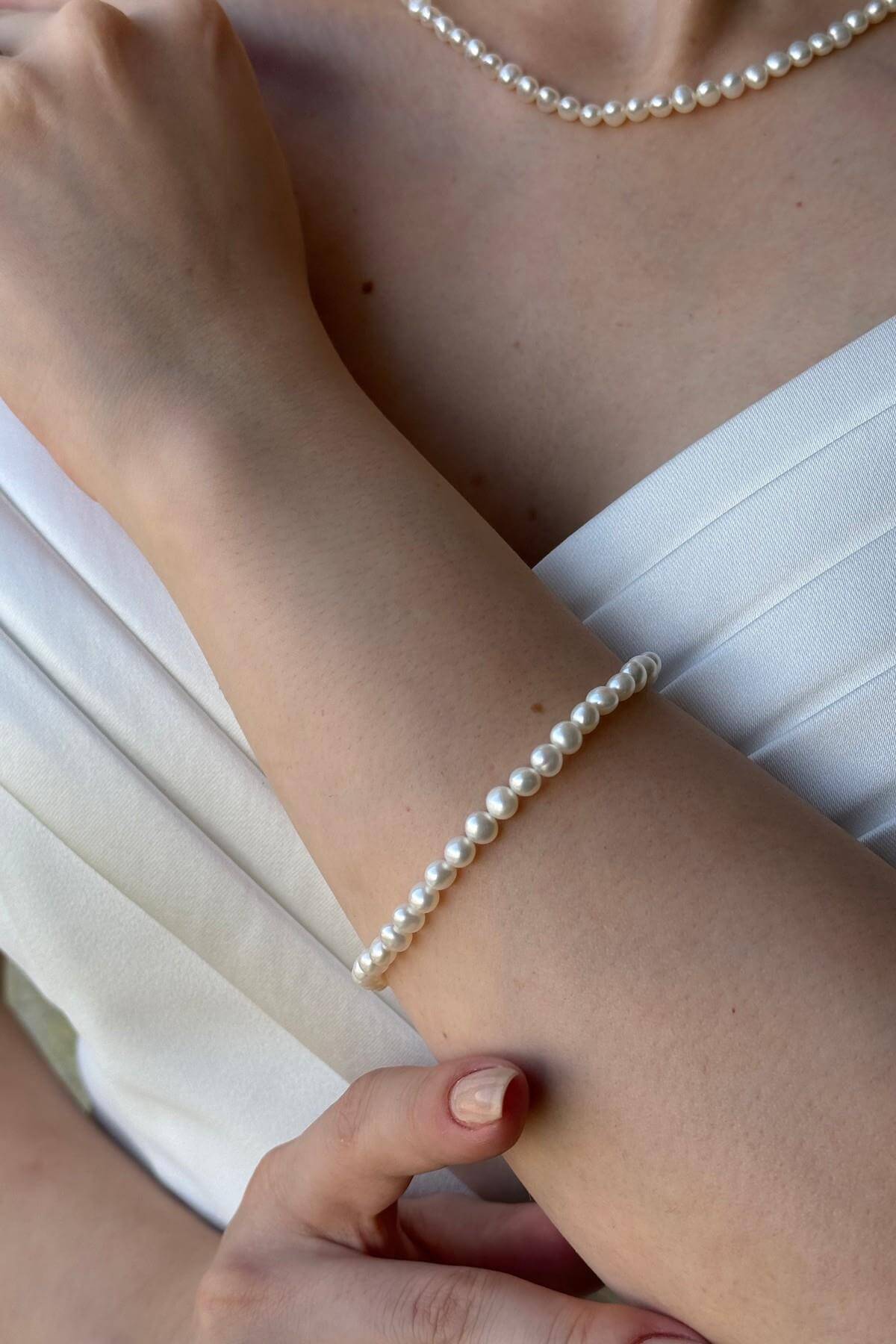 Sıralı İnci Kolye Bileklik İkili Set | | Birinci1926