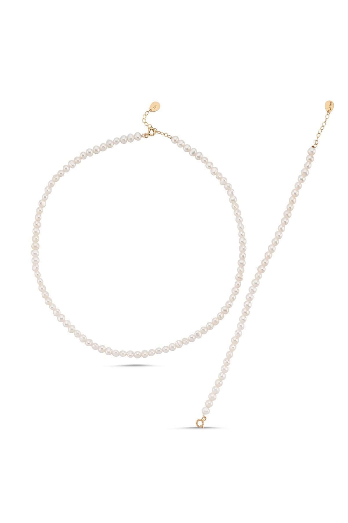 Sıralı İnci Kolye Bileklik İkili Set | | Birinci1926