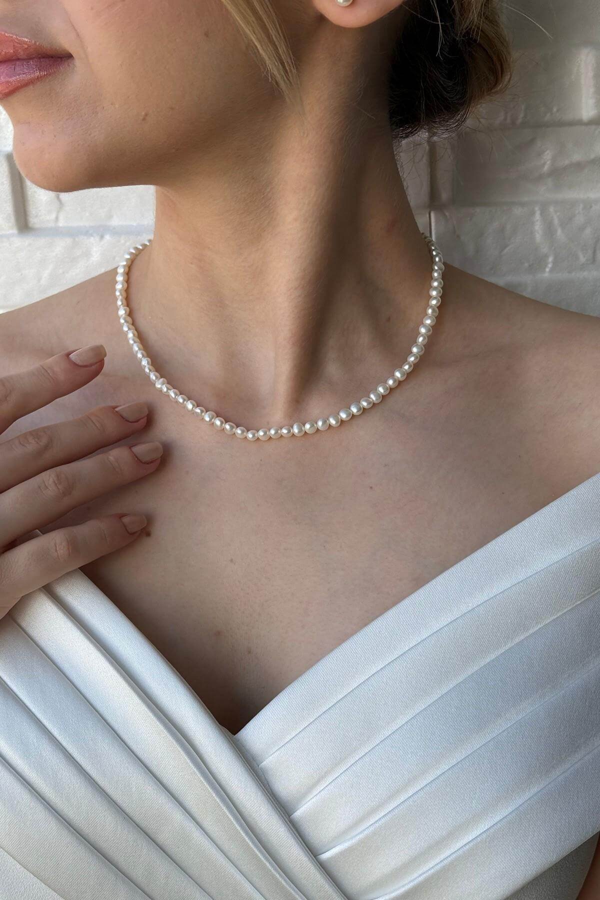 Sıralı İnci Kolye Bileklik İkili Set | | Birinci1926