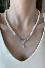 Taşlı Doğal İnci Küpe Kolye Bileklik Üçlü Set | | Birinci1926