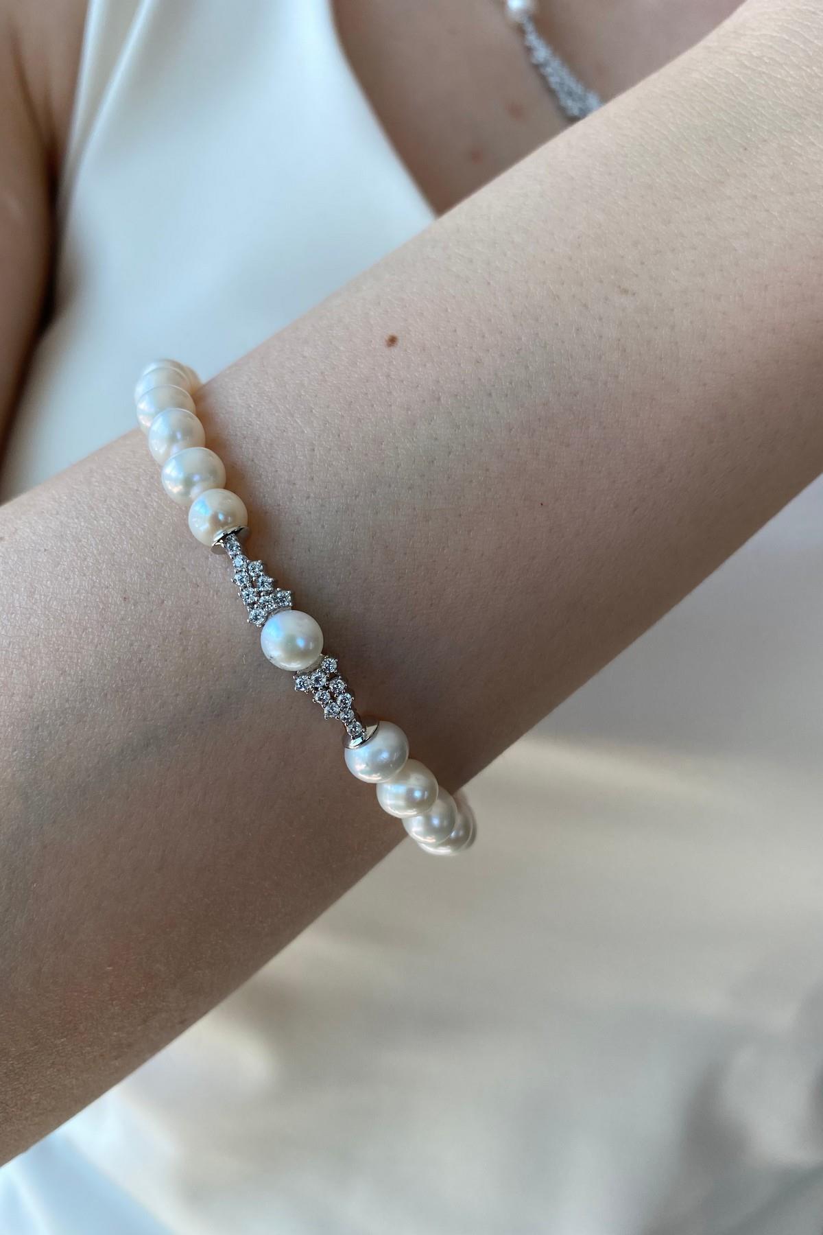 Taşlı Doğal İnci Küpe Kolye Bileklik Üçlü Set | | Birinci1926