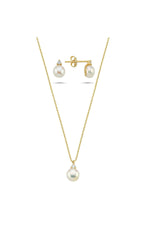 Doğal İnci 2,28 Karat Pırlantalı Küpe Kolye İkili Set | | Birinci1926