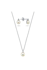 Doğal İnci 2,28 Karat Pırlantalı Küpe Kolye İkili Set | | Birinci1926