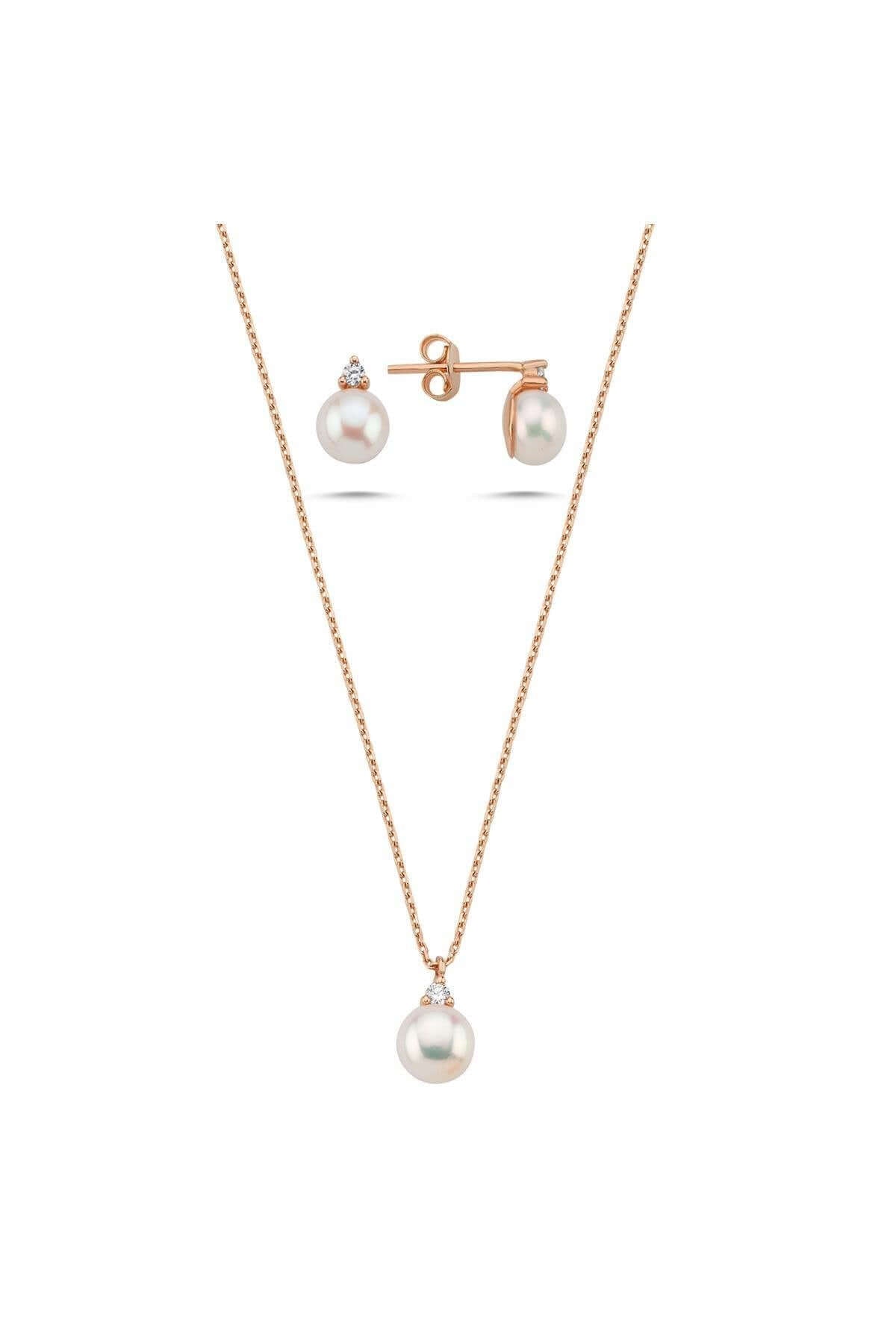 Doğal İnci 2,28 Karat Pırlantalı Küpe Kolye İkili Set | | Birinci1926