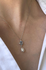 Mavi Taşlı Doğal İnci Kolye | | Birinci1926