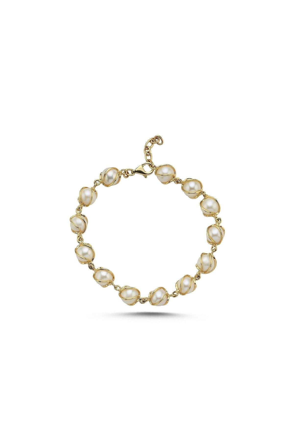 Kafesli Doğal İnci Bileklik