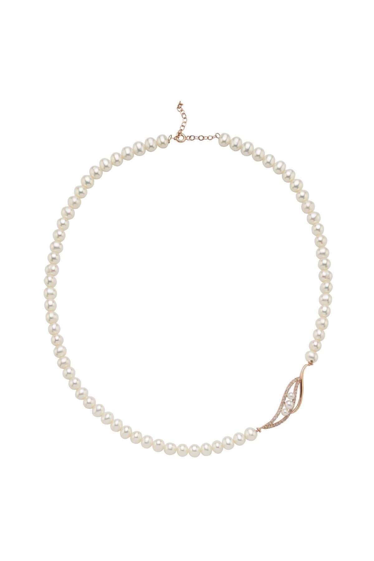 Yaprak Taşlı Doğal İnci Kolye | | Birinci1926