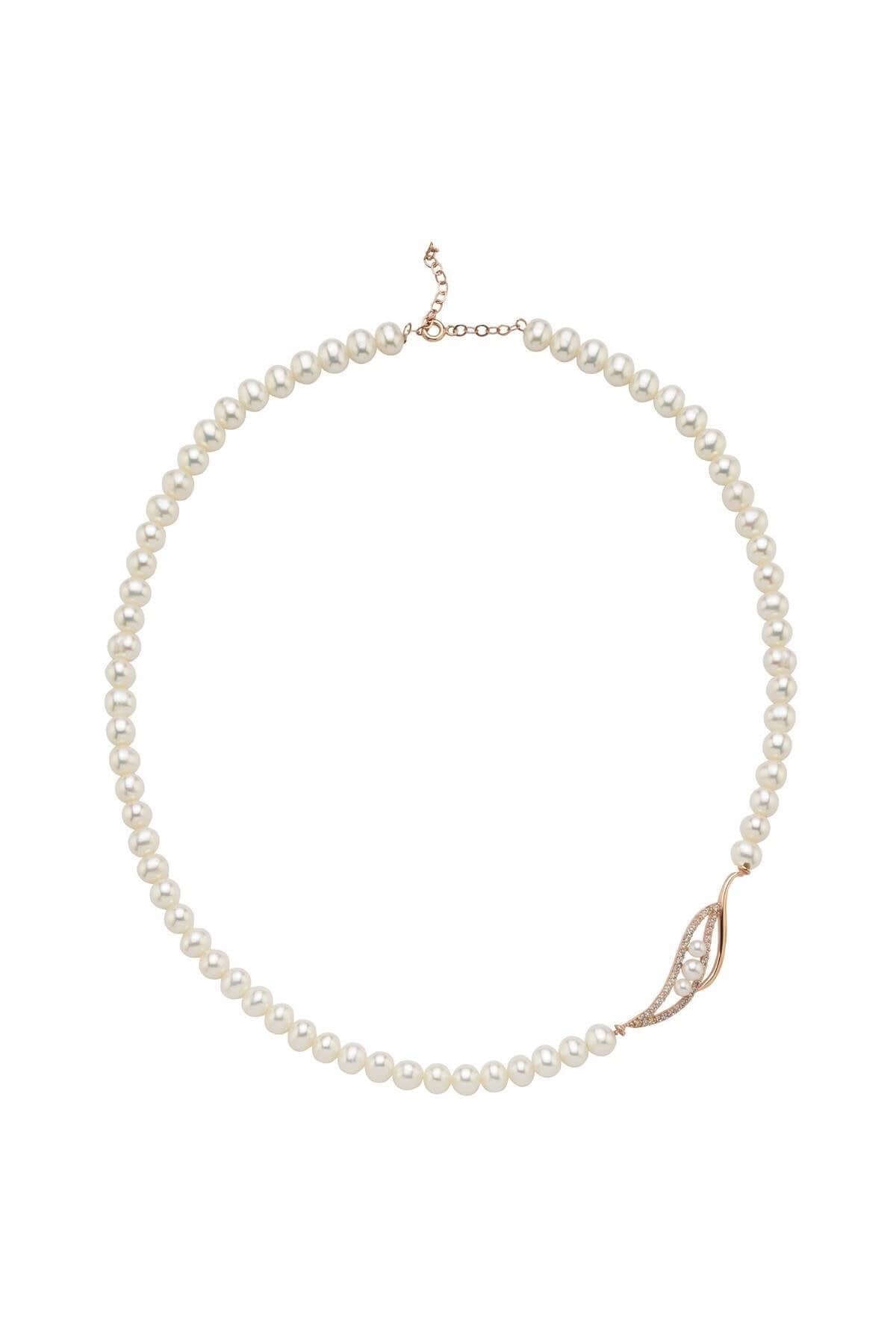 Yaprak Taşlı Doğal İnci Kolye | | Birinci1926