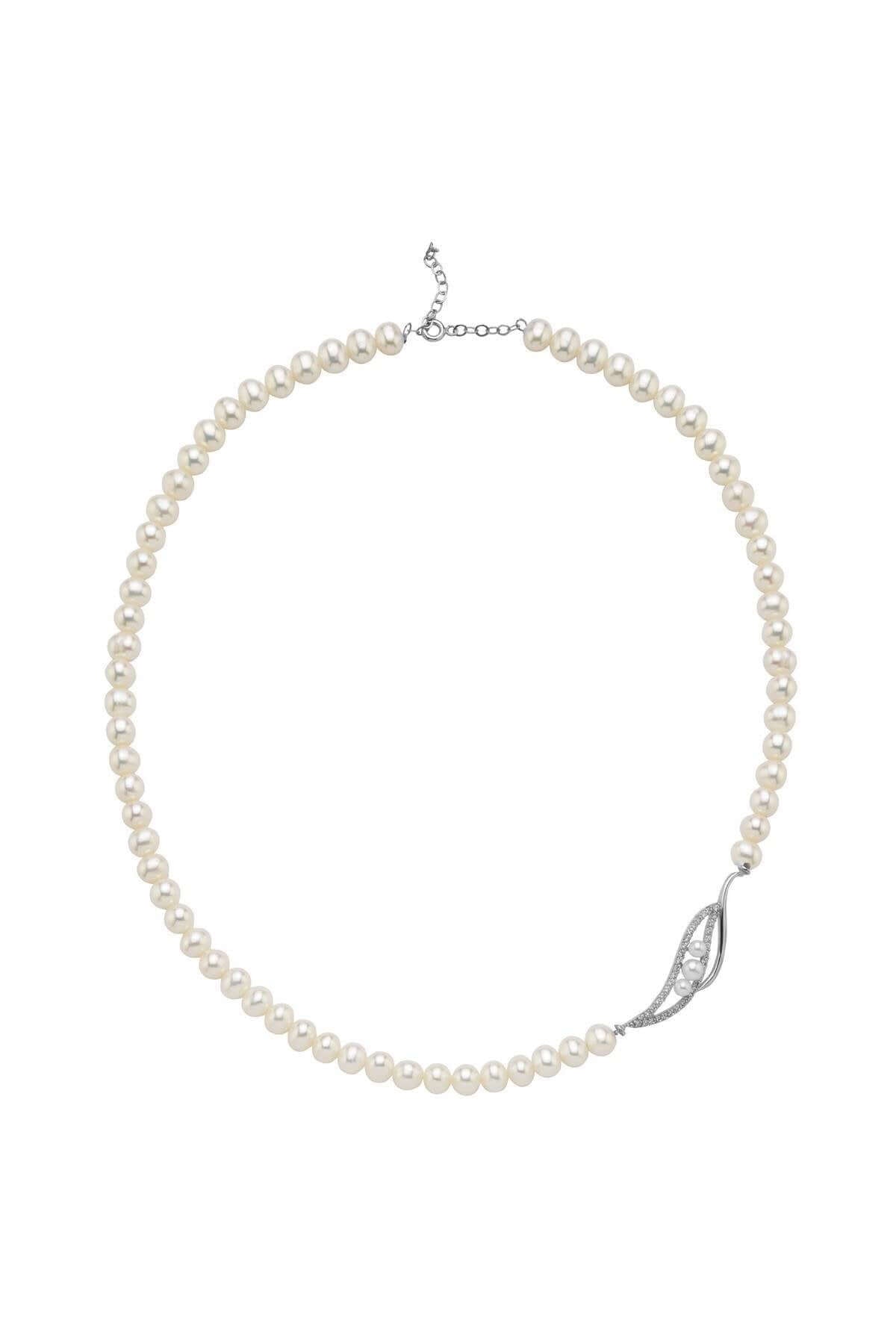 Yaprak Taşlı Doğal İnci Kolye | | Birinci1926