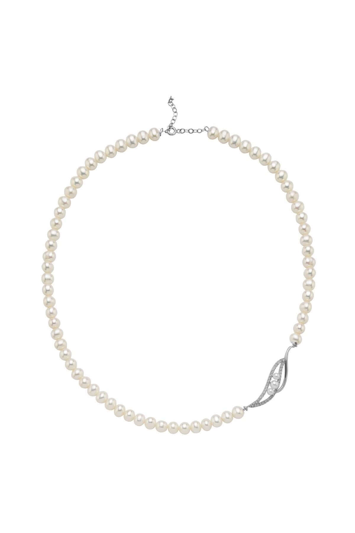 Yaprak Taşlı Doğal İnci Kolye | | Birinci1926