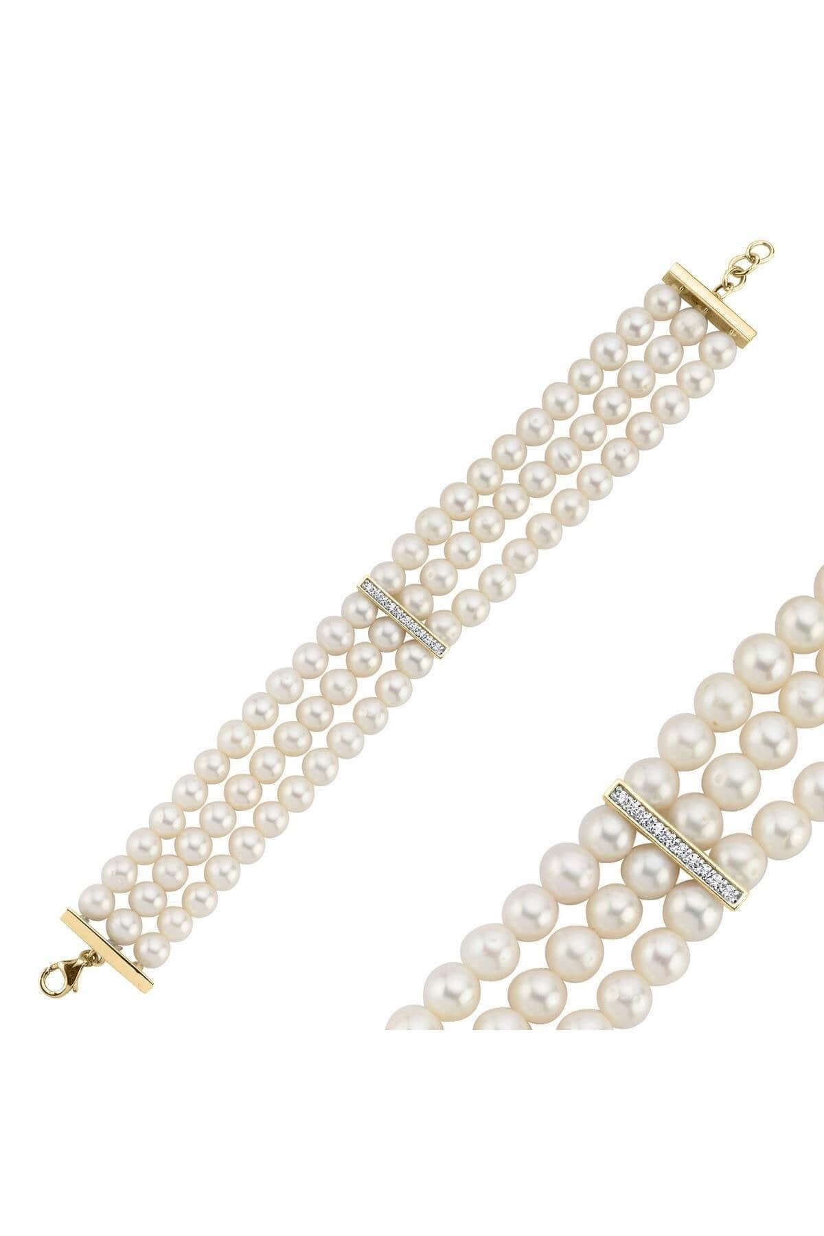 Choker Zirkon Taşlı Doğal İnci Bileklik | | Birinci1926