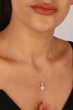 Dört Doğal İncili 0,24 Karat Pırlanta Küpe Kolye Yüzük Üçlü Set | | Birinci1926