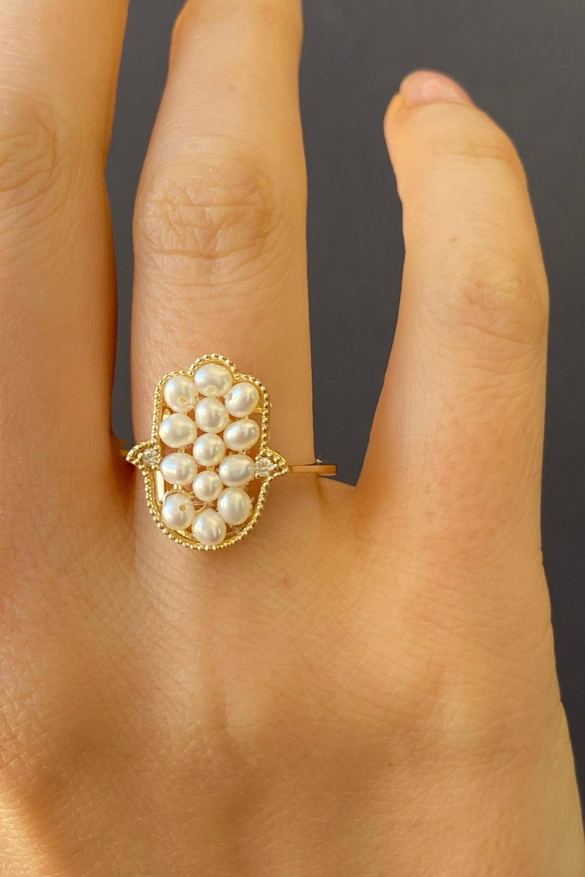 Fatma Elli Doğal 0,08 Karat İnci Pırlanta Yüzük | | Birinci1926