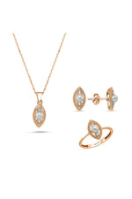 Göz Tek Doğal İncili 0,60 Karat Pırlanta Küpe Kolye Yüzük Üçlü Set | | Birinci1926